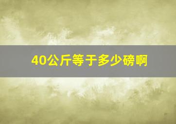 40公斤等于多少磅啊