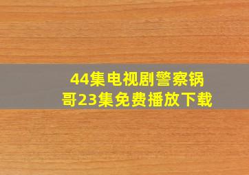 44集电视剧警察锅哥23集免费播放下载