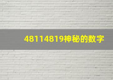 48114819神秘的数字