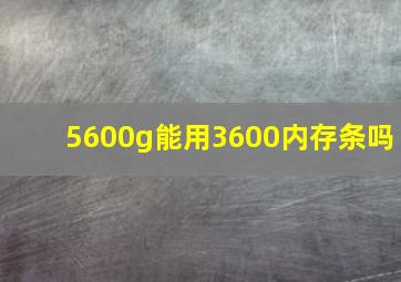 5600g能用3600内存条吗