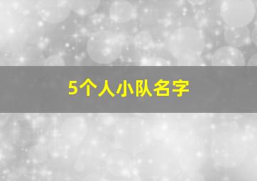 5个人小队名字