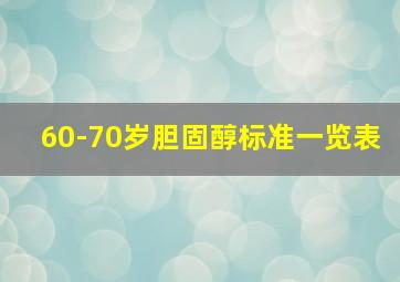 60-70岁胆固醇标准一览表