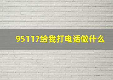 95117给我打电话做什么