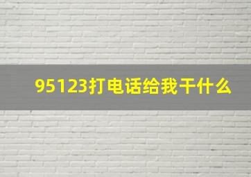 95123打电话给我干什么