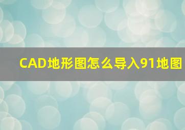 CAD地形图怎么导入91地图