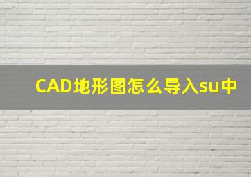 CAD地形图怎么导入su中