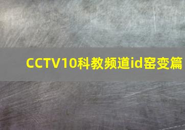 CCTV10科教频道id窑变篇