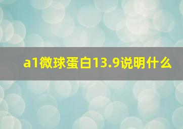 a1微球蛋白13.9说明什么