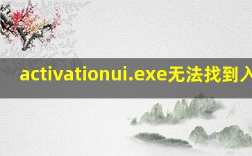 activationui.exe无法找到入口