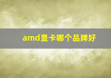 amd显卡哪个品牌好