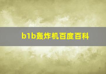 b1b轰炸机百度百科