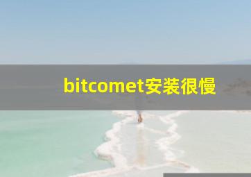 bitcomet安装很慢