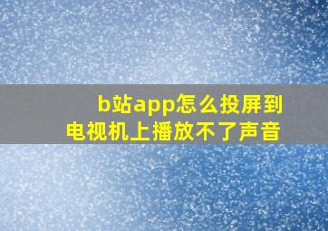 b站app怎么投屏到电视机上播放不了声音