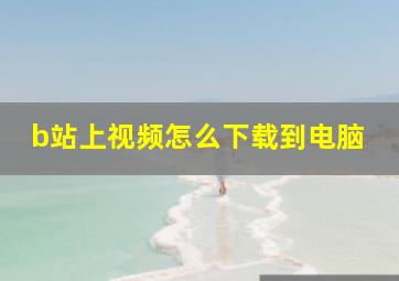 b站上视频怎么下载到电脑