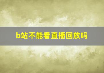 b站不能看直播回放吗