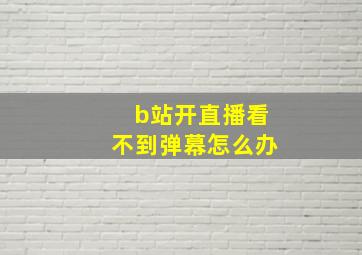 b站开直播看不到弹幕怎么办