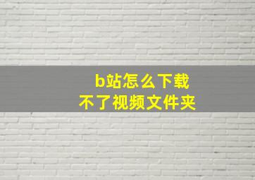 b站怎么下载不了视频文件夹