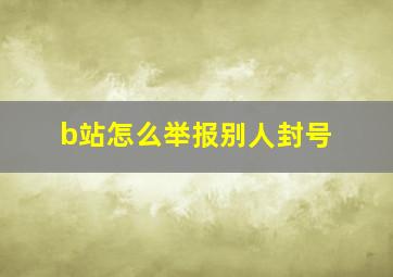 b站怎么举报别人封号