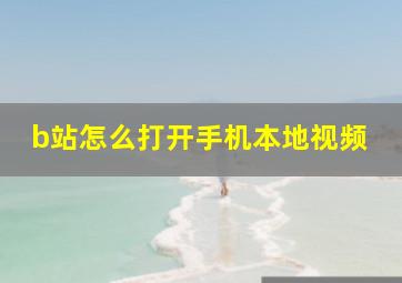 b站怎么打开手机本地视频