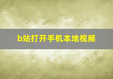 b站打开手机本地视频