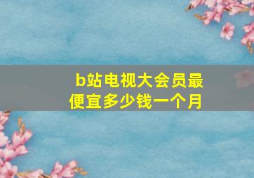 b站电视大会员最便宜多少钱一个月