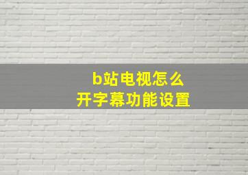 b站电视怎么开字幕功能设置