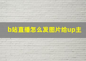 b站直播怎么发图片给up主