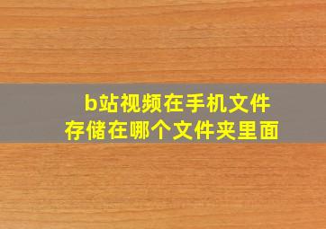 b站视频在手机文件存储在哪个文件夹里面