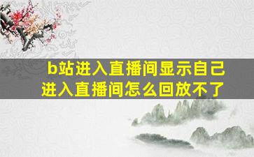 b站进入直播间显示自己进入直播间怎么回放不了