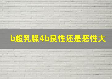 b超乳腺4b良性还是恶性大