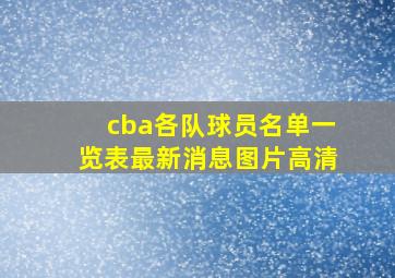 cba各队球员名单一览表最新消息图片高清