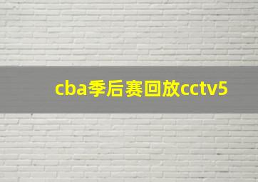 cba季后赛回放cctv5