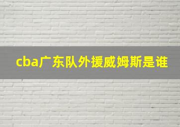 cba广东队外援威姆斯是谁