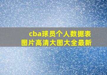 cba球员个人数据表图片高清大图大全最新