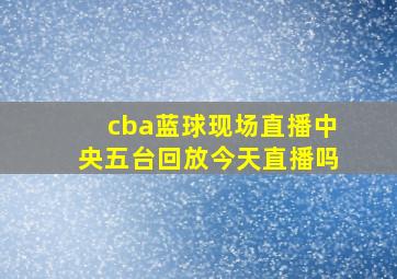 cba蓝球现场直播中央五台回放今天直播吗