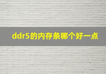 ddr5的内存条哪个好一点