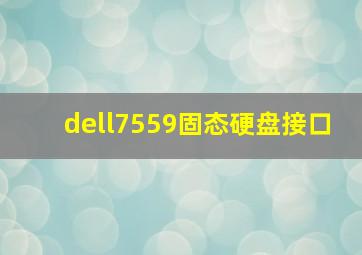 dell7559固态硬盘接口