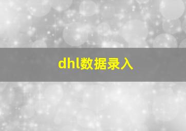 dhl数据录入