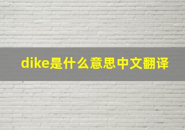 dike是什么意思中文翻译