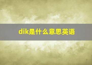 dik是什么意思英语