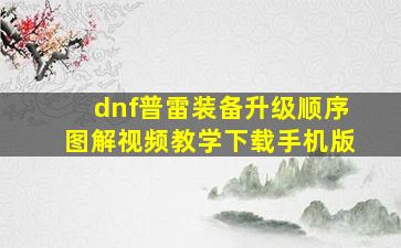 dnf普雷装备升级顺序图解视频教学下载手机版