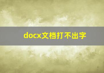 docx文档打不出字