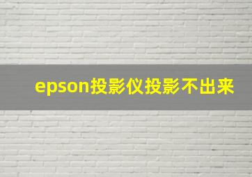 epson投影仪投影不出来