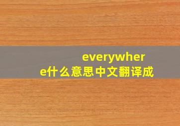 everywhere什么意思中文翻译成