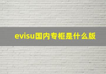 evisu国内专柜是什么版