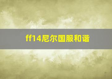 ff14尼尔国服和谐