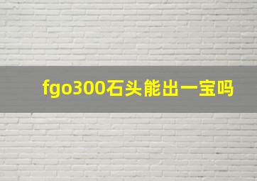 fgo300石头能出一宝吗