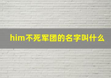 him不死军团的名字叫什么