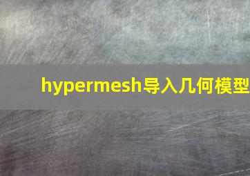 hypermesh导入几何模型