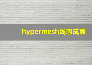 hypermesh线围成面